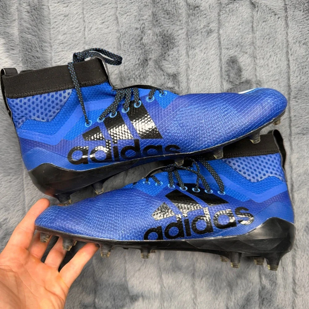 Adidas Adizero 8.0 Mid Blue Black Football Cleats Mens 12.5 F35422